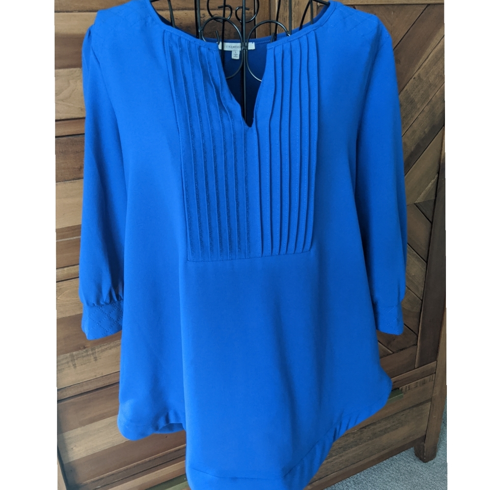 41 Hawthorn 3/4 length sleeve electric blue shirt